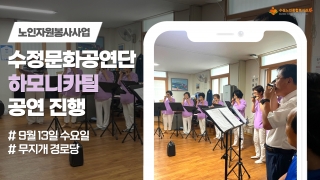 [노인자원봉사사업] 수정문화공연단 하모니카팀 공연 진행 관련사진